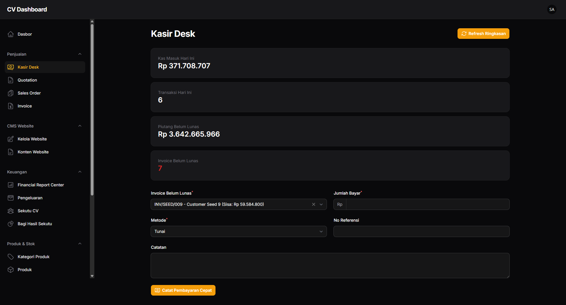 Kasir Desk