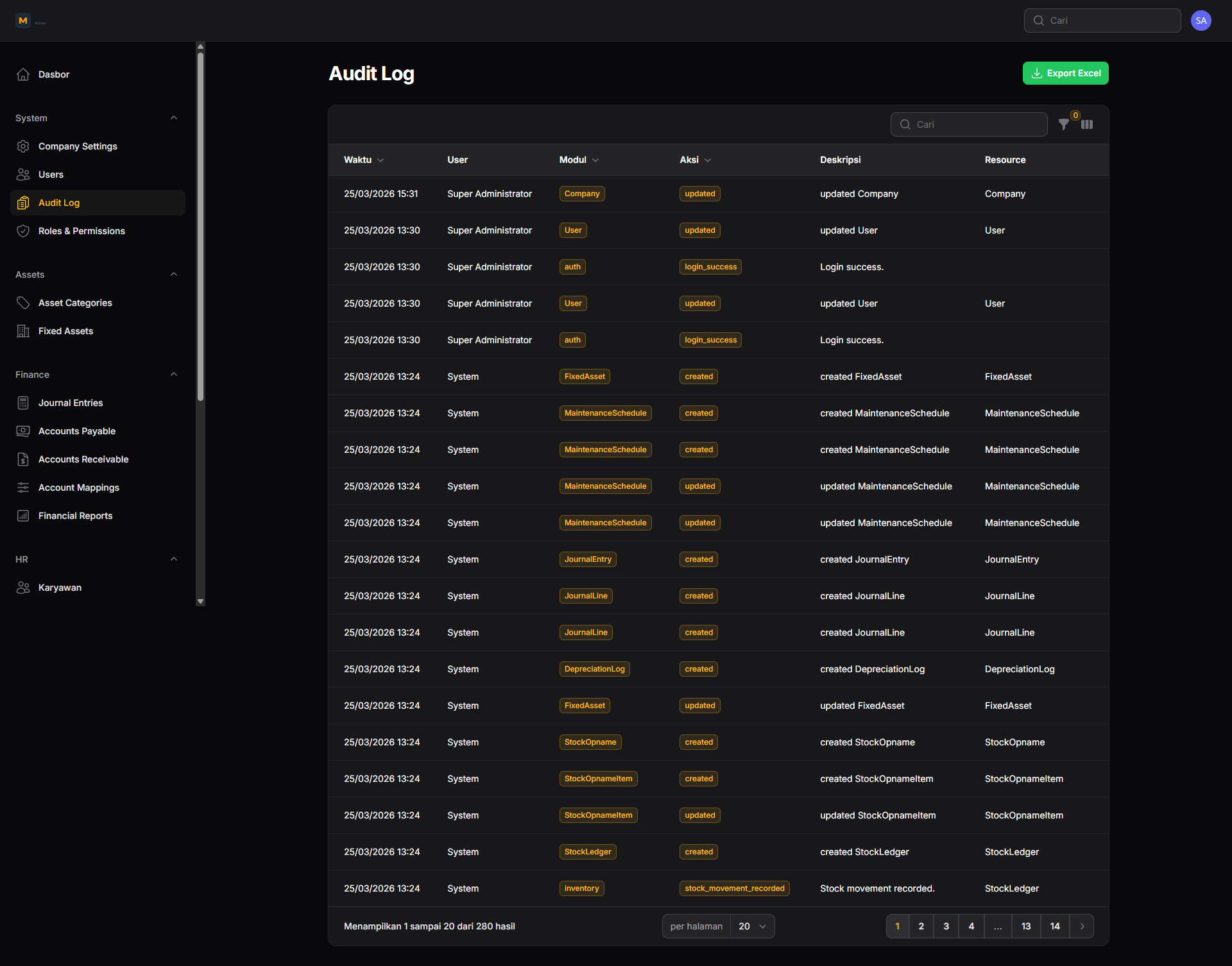 Audit Log