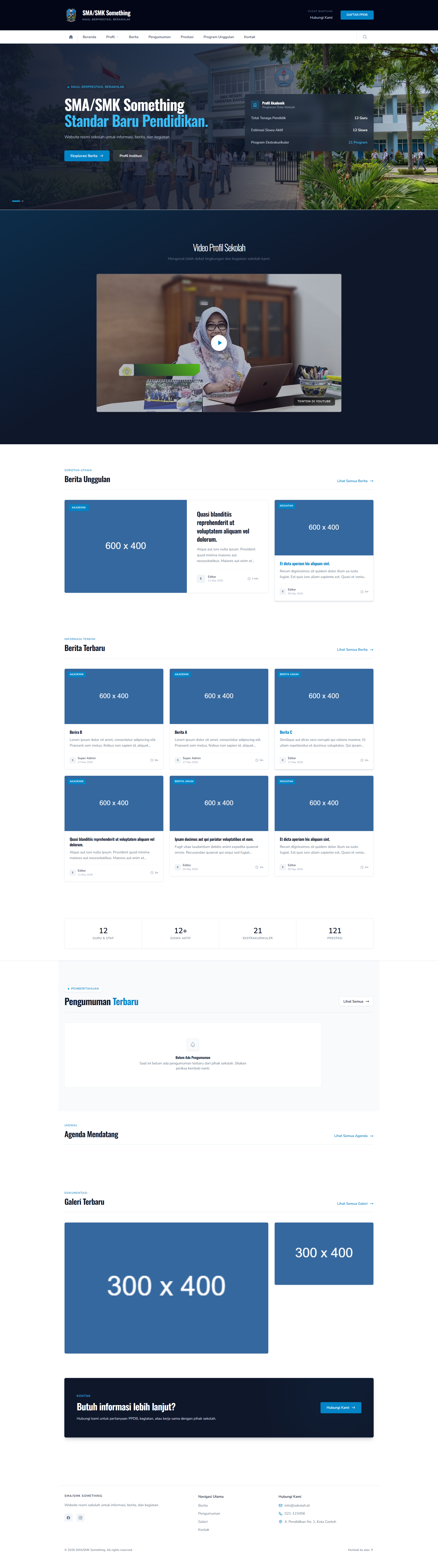 Preview Front-End Website Sekolah